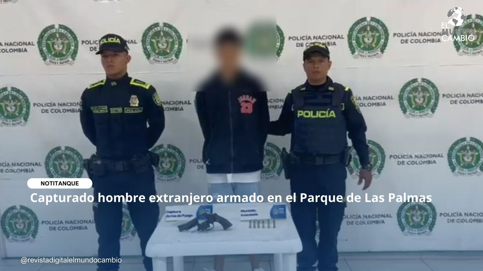 Capturado hombre extranjero armado en el Parque de Las Palmas