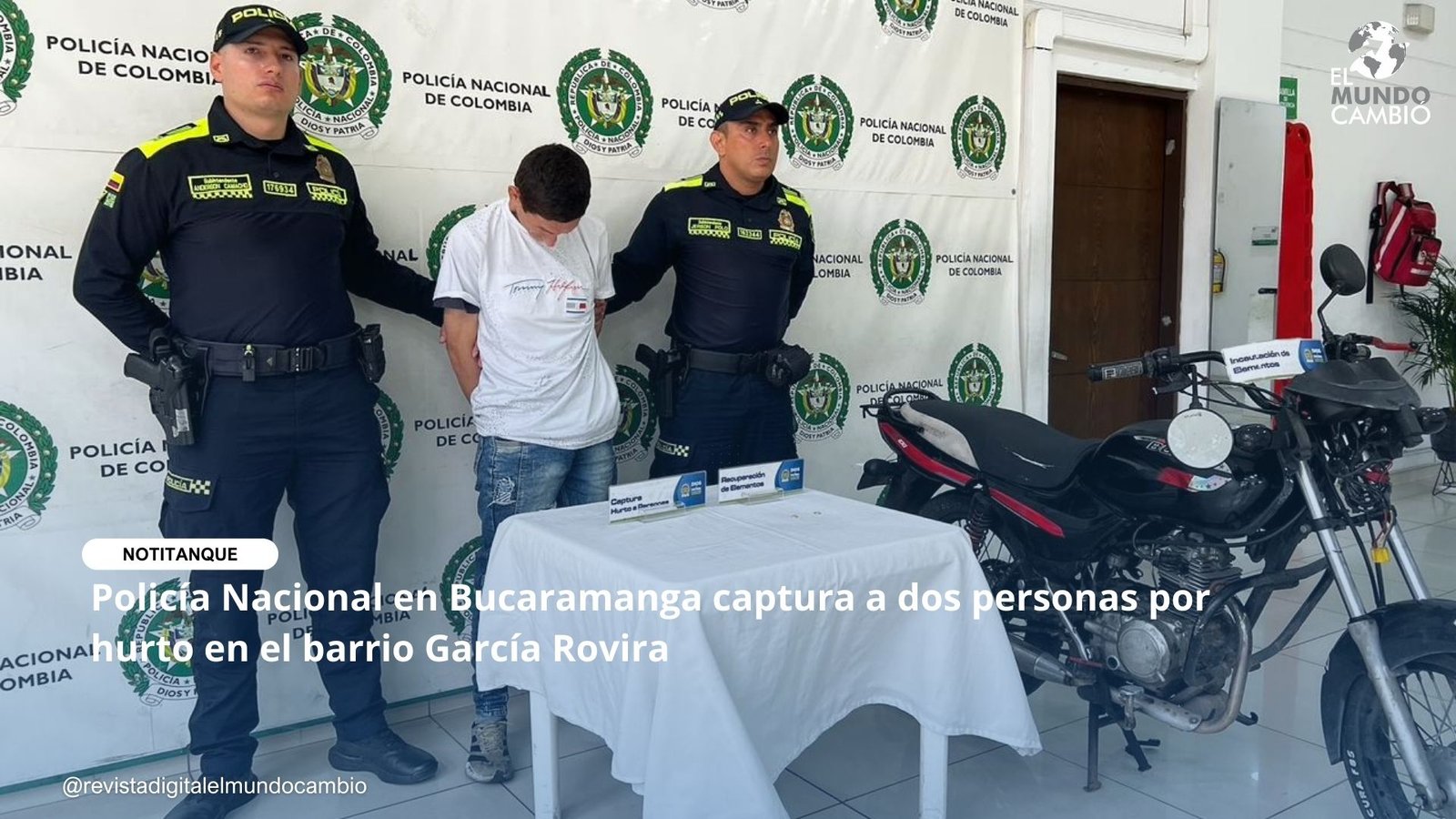 Policía Nacional en Bucaramanga captura a dos personas por hurto en el barrio García Rovira