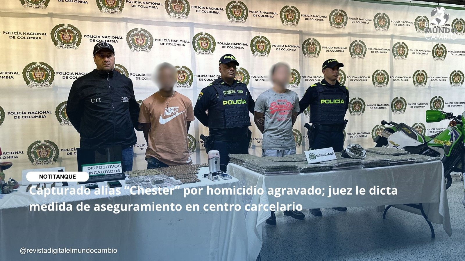 Capturado alias “Chester” por homicidio agravado; juez le dicta medida de aseguramiento en centro carcelario