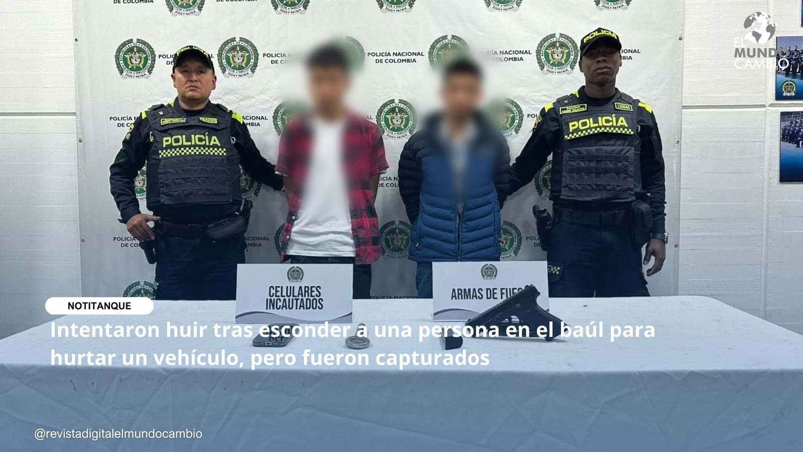 Intentaron huir tras esconder a una persona en el baúl para hurtar un vehículo, pero fueron capturados