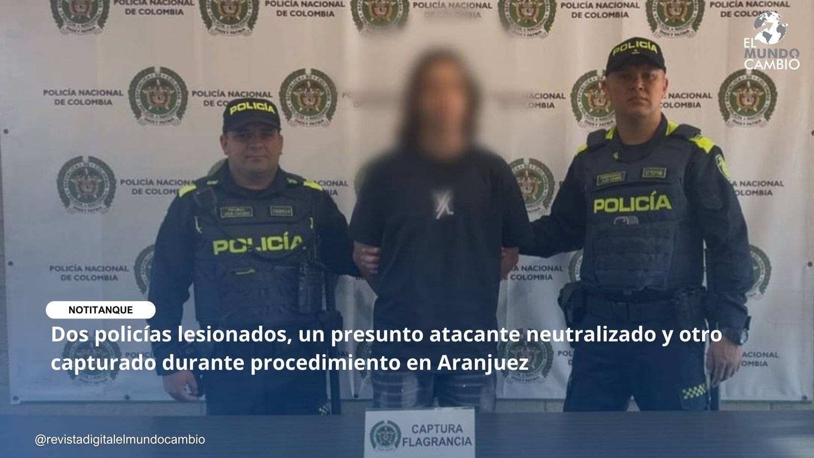 Dos policías lesionados, un presunto atacante neutralizado y otro capturado durante procedimiento en Aranjuez