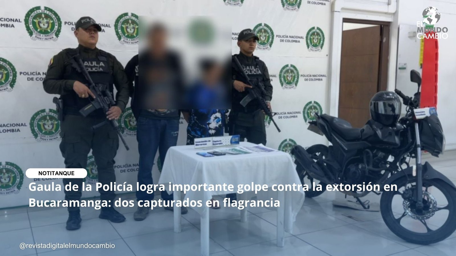 Gaula de la Policía logra importante golpe contra la extorsión en Bucaramanga: dos capturados en flagrancia