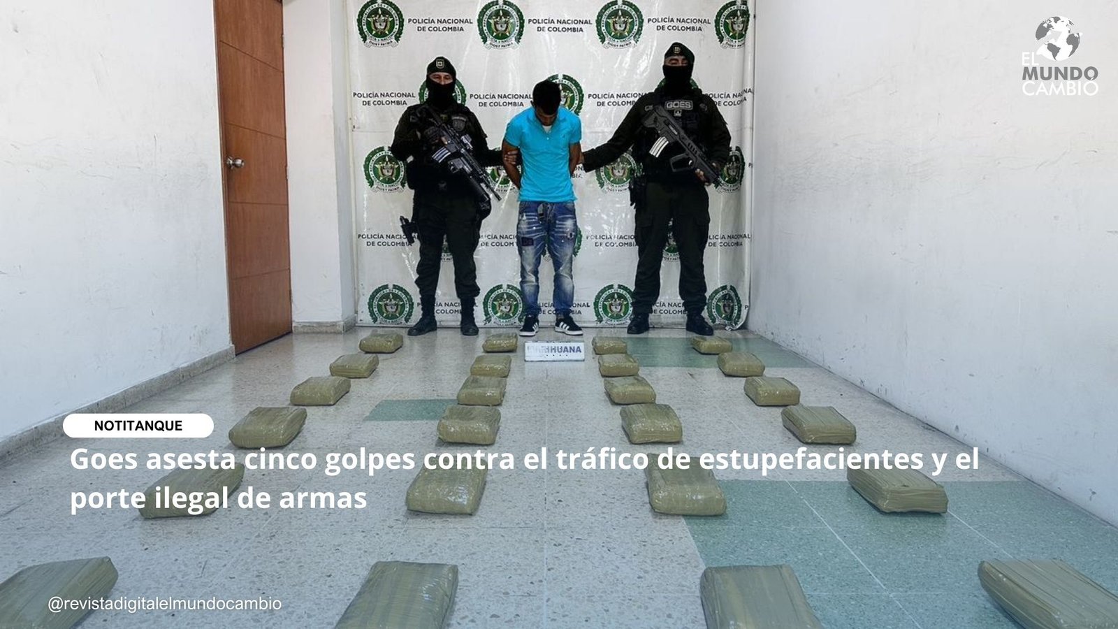 Goes asesta cinco golpes contra el tráfico de estupefacientes y el porte ilegal de armas