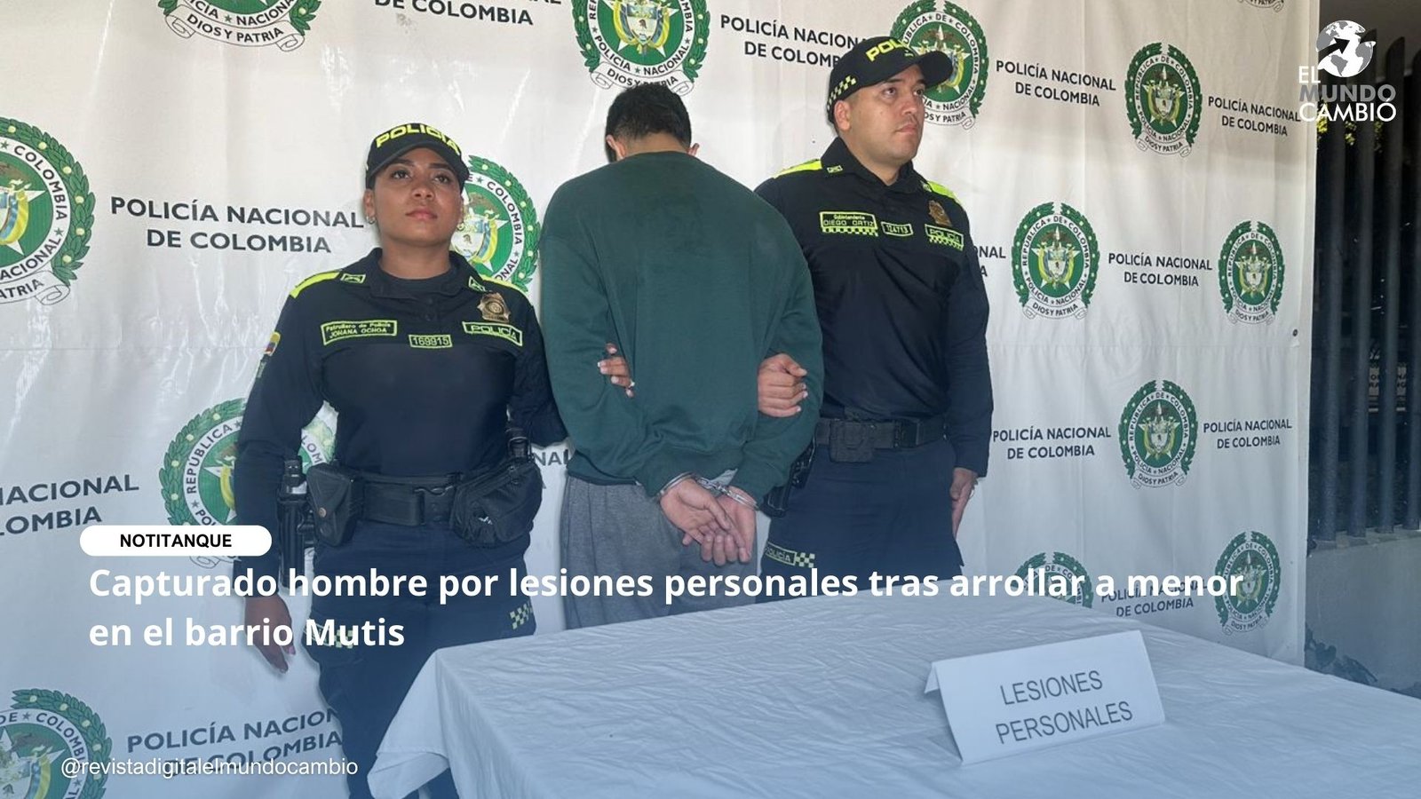 Capturado hombre por lesiones personales tras arrollar a menor en el barrio Mutis