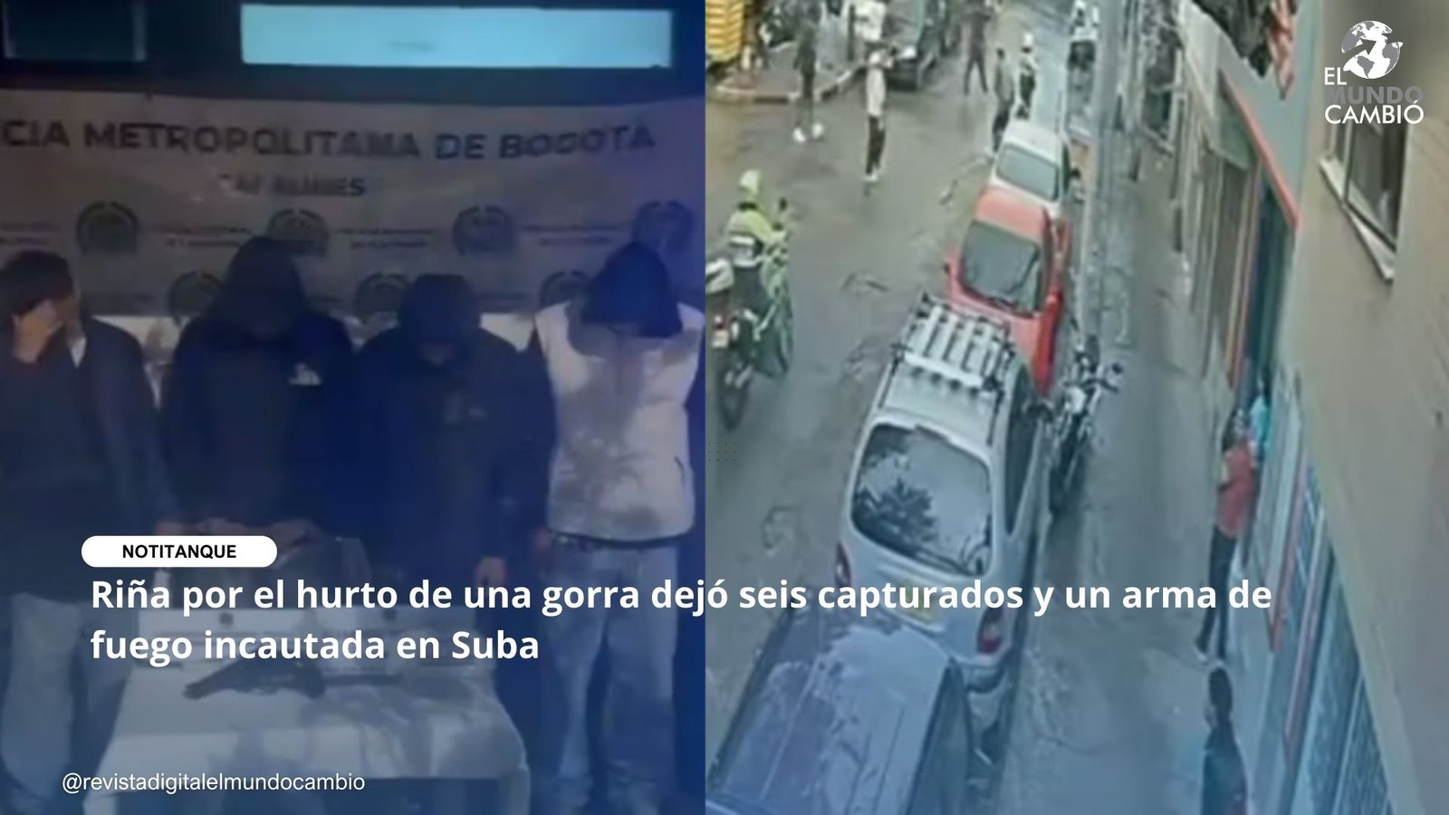 Riña por el hurto de una gorra dejó seis capturados y un arma de fuego incautada en Suba
