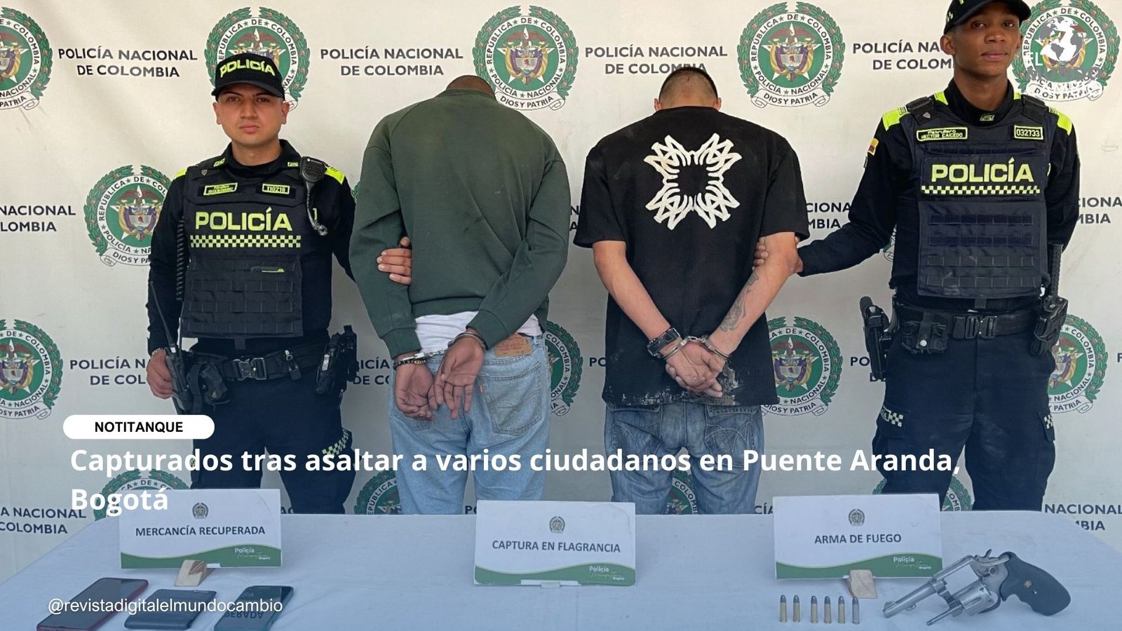 Capturados tras asaltar a varios ciudadanos en Puente Aranda, Bogotá