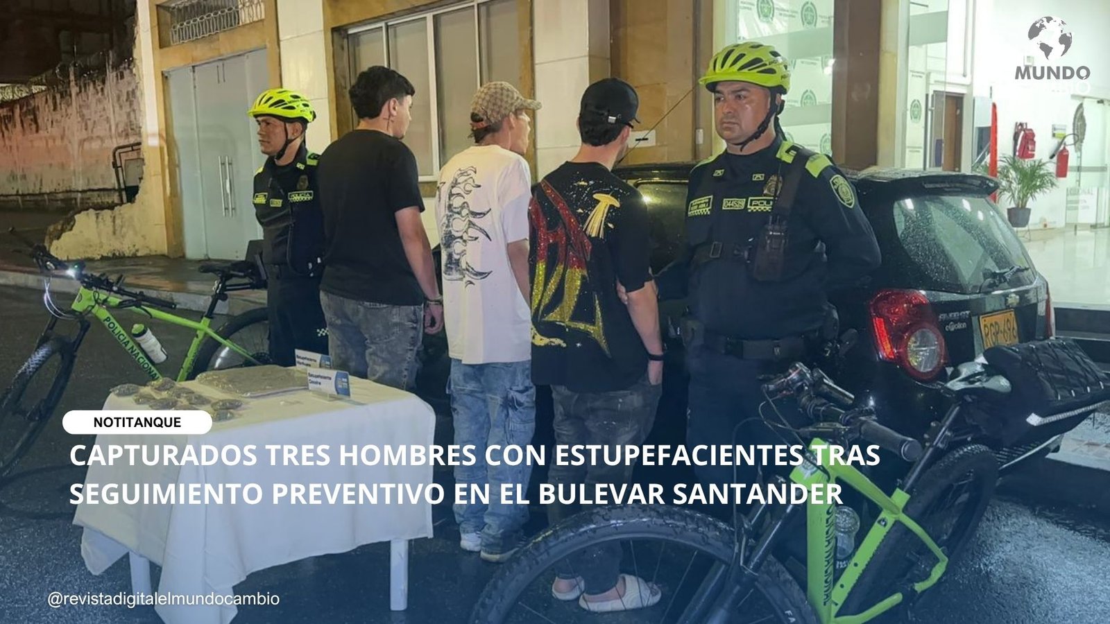 CAPTURADOS TRES HOMBRES CON ESTUPEFACIENTES TRAS SEGUIMIENTO PREVENTIVO EN EL BULEVAR SANTANDER