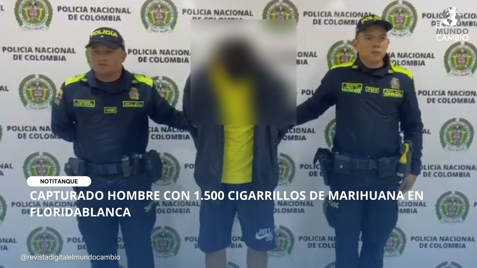 CAPTURADO HOMBRE CON 1.500 CIGARRILLOS DE MARIHUANA EN FLORIDABLANCA