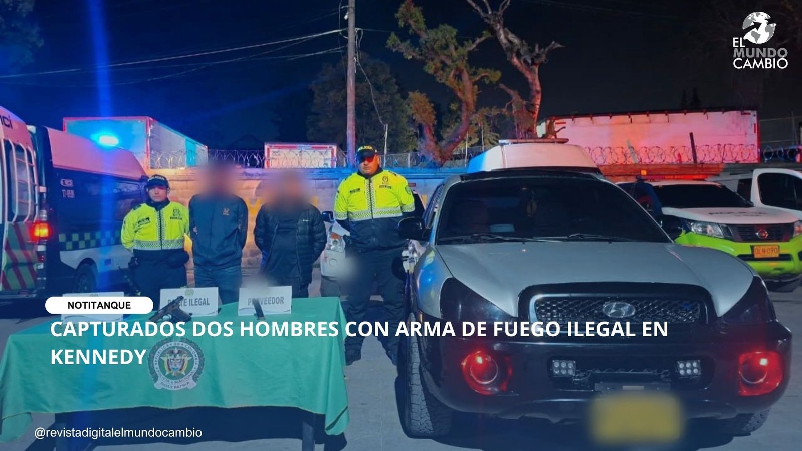 CAPTURADOS DOS HOMBRES CON ARMA DE FUEGO ILEGAL EN KENNEDY