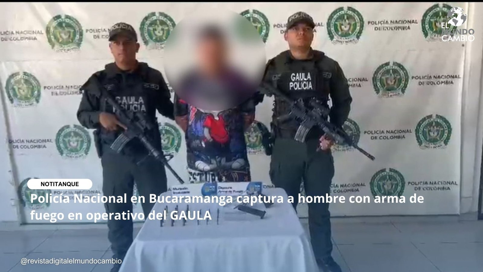 Policía Nacional en Bucaramanga captura a hombre con arma de fuego en operativo del GAULA