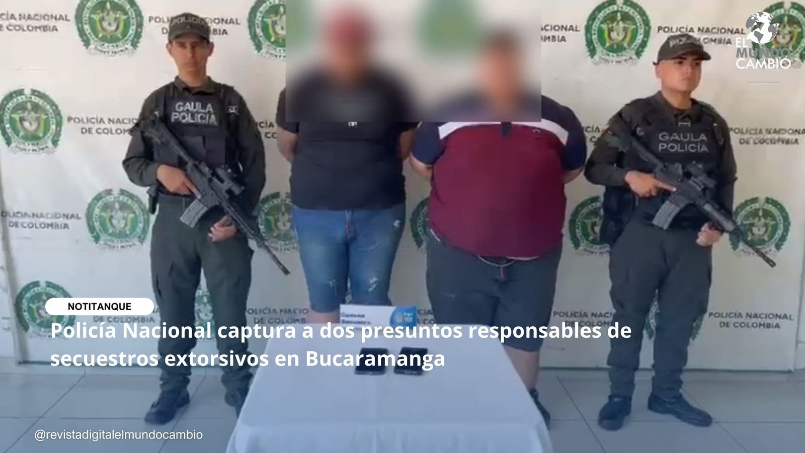 Policía Nacional captura a dos presuntos responsables de secuestros extorsivos en Bucaramanga