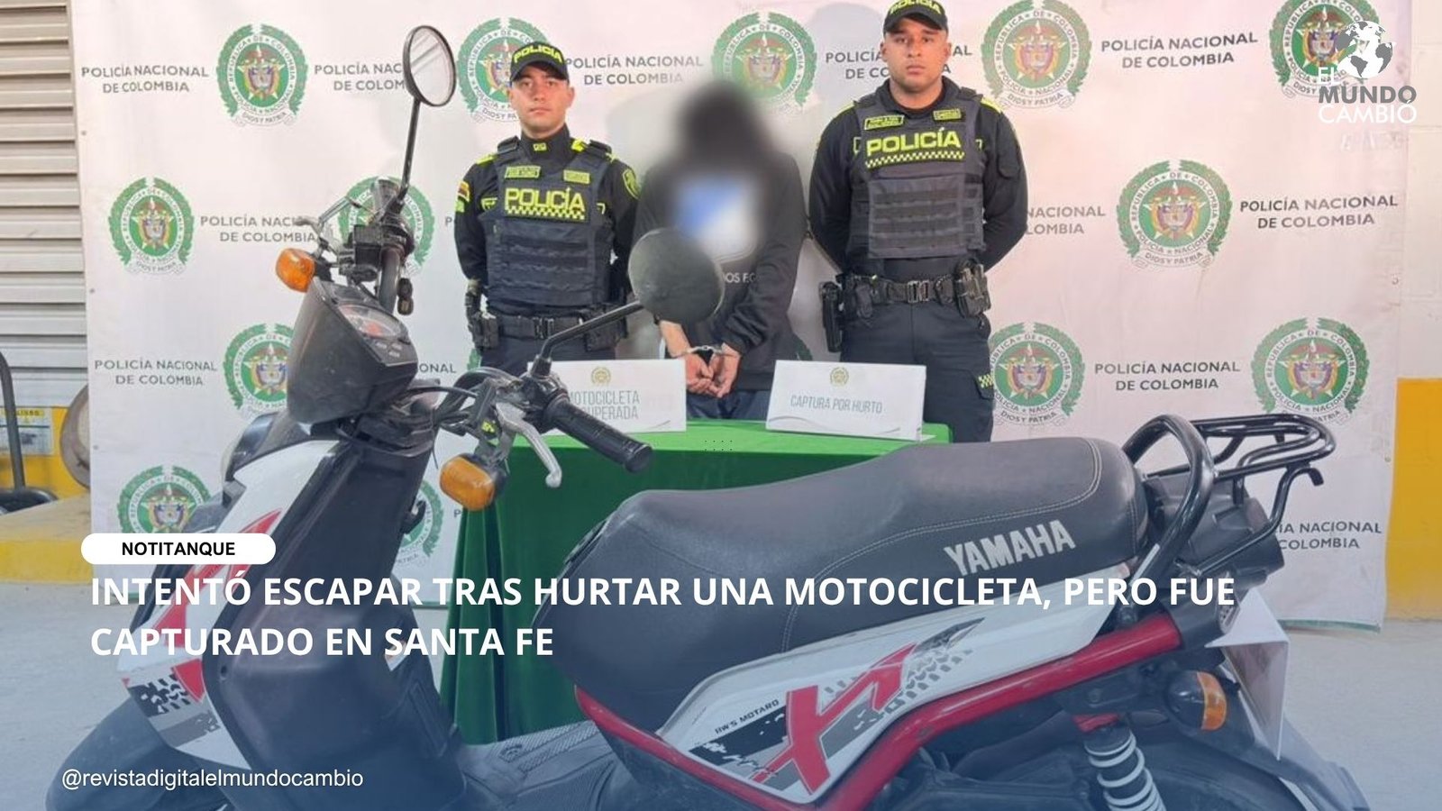 INTENTÓ ESCAPAR TRAS HURTAR UNA MOTOCICLETA, PERO FUE CAPTURADO EN SANTA FE