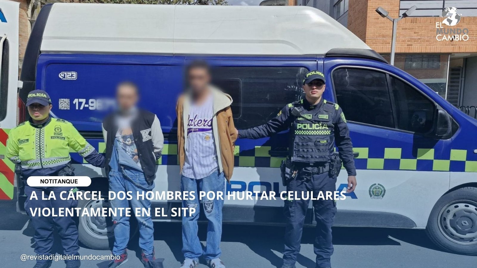 A LA CÁRCEL DOS HOMBRES POR HURTAR CELULARES VIOLENTAMENTE EN EL SITP