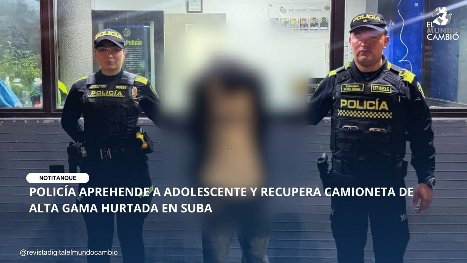 POLICÍA APREHENDE A ADOLESCENTE Y RECUPERA CAMIONETA DE ALTA GAMA HURTADA EN SUBA