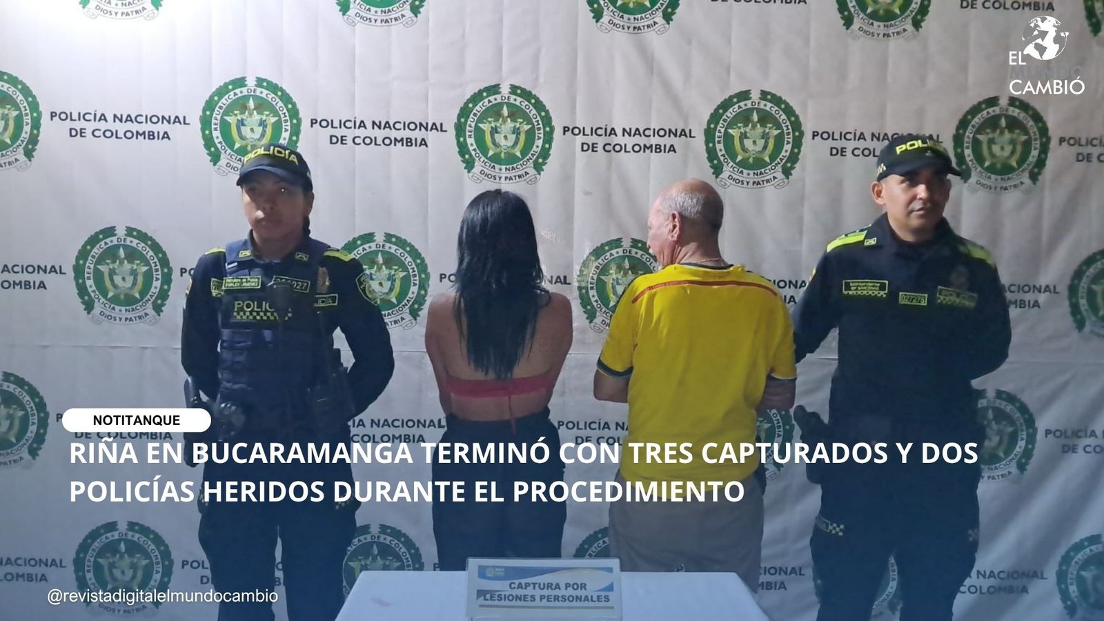 RIÑA EN BUCARAMANGA TERMINÓ CON TRES CAPTURADOS Y DOS POLICÍAS HERIDOS DURANTE EL PROCEDIMIENTO