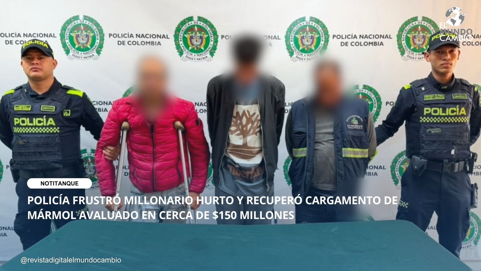 POLICÍA FRUSTRÓ MILLONARIO HURTO Y RECUPERÓ CARGAMENTO DE MÁRMOL AVALUADO EN CERCA DE $150 MILLONES