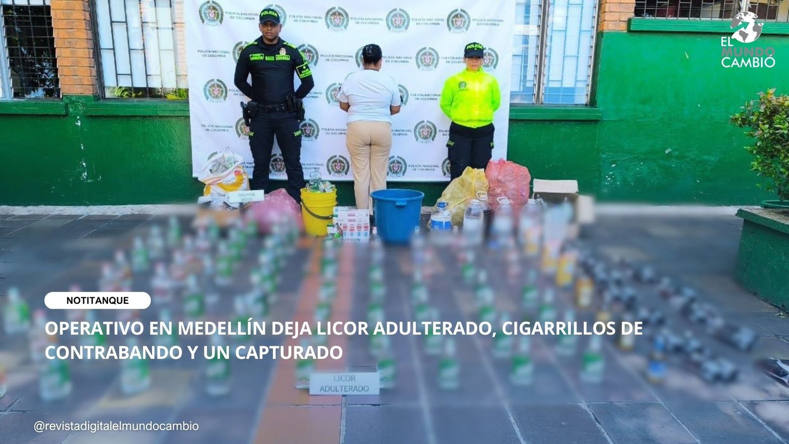 OPERATIVO EN MEDELLÍN DEJA LICOR ADULTERADO, CIGARRILLOS DE CONTRABANDO Y UN CAPTURADO