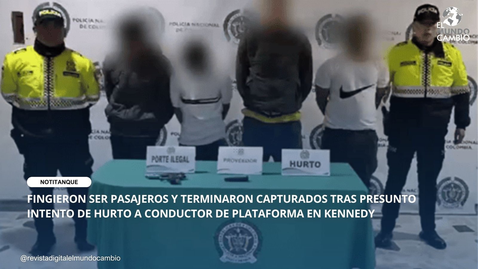 FINGIERON SER PASAJEROS Y TERMINARON CAPTURADOS TRAS PRESUNTO INTENTO DE HURTO A CONDUCTOR DE PLATAFORMA EN KENNEDY