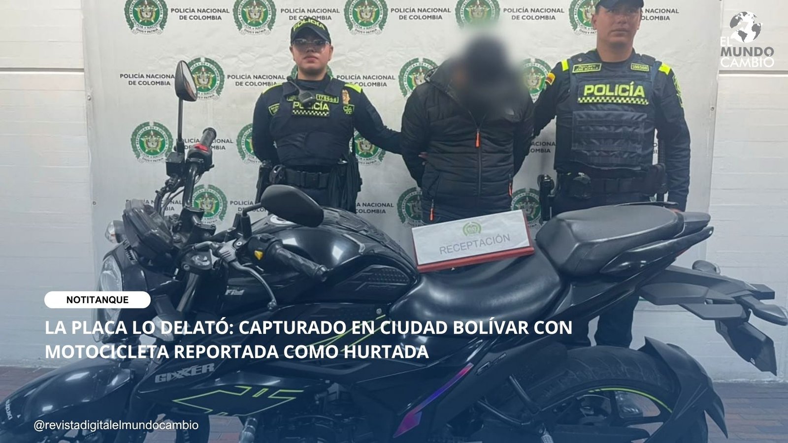 LA PLACA LO DELATÓ: CAPTURADO EN CIUDAD BOLÍVAR CON MOTOCICLETA REPORTADA COMO HURTADA