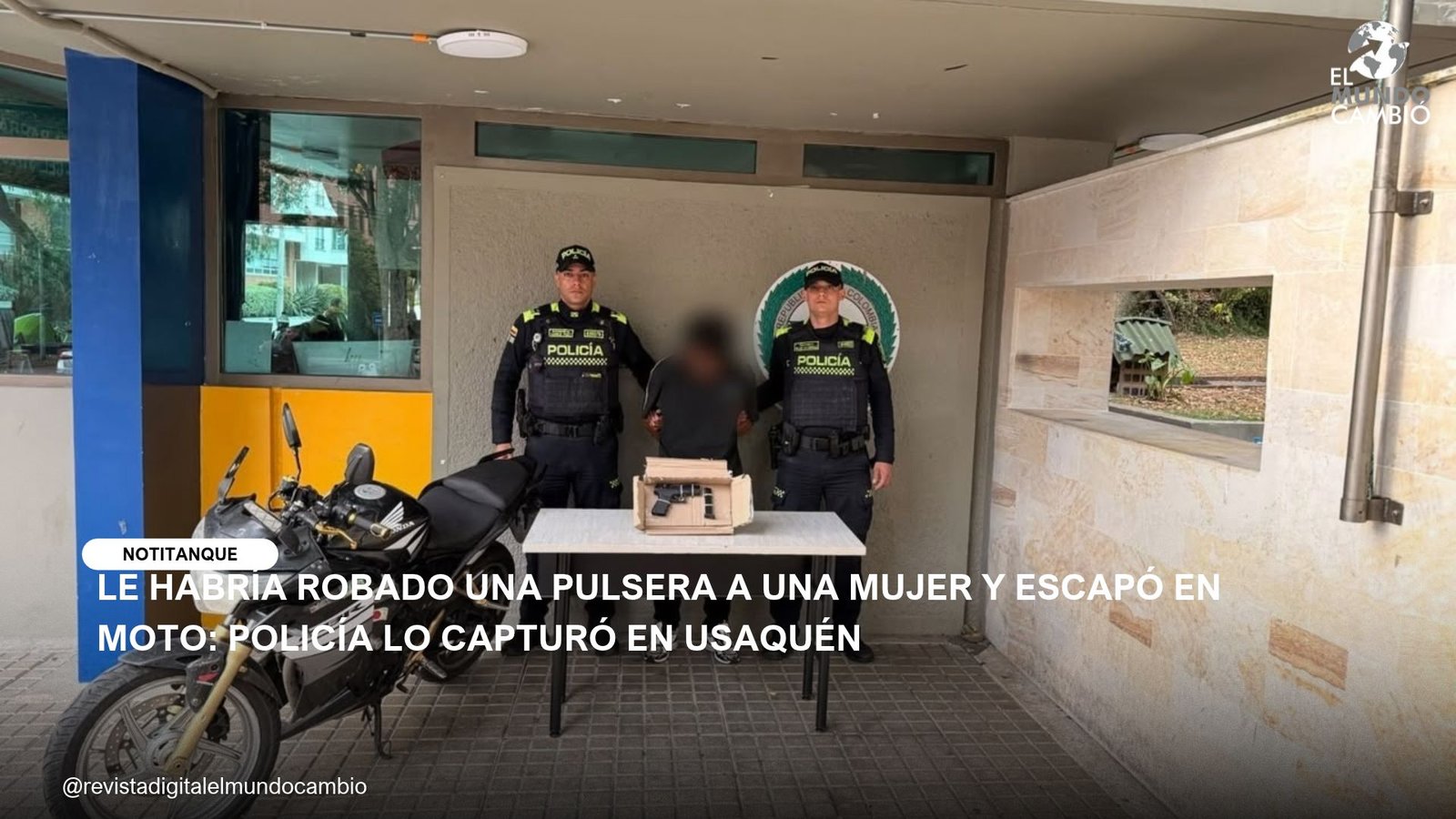 LE HABRÍA ROBADO UNA PULSERA A UNA MUJER Y ESCAPÓ EN MOTO: POLICÍA LO CAPTURÓ EN USAQUÉN