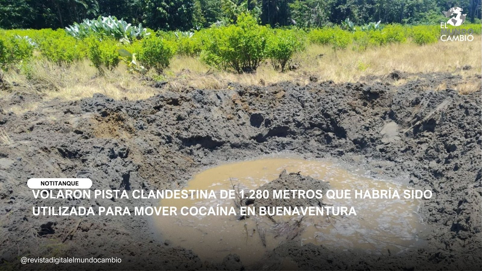 VOLARON PISTA CLANDESTINA DE 1.280 METROS QUE HABRÍA SIDO UTILIZADA PARA MOVER COCAÍNA EN BUENAVENTURA