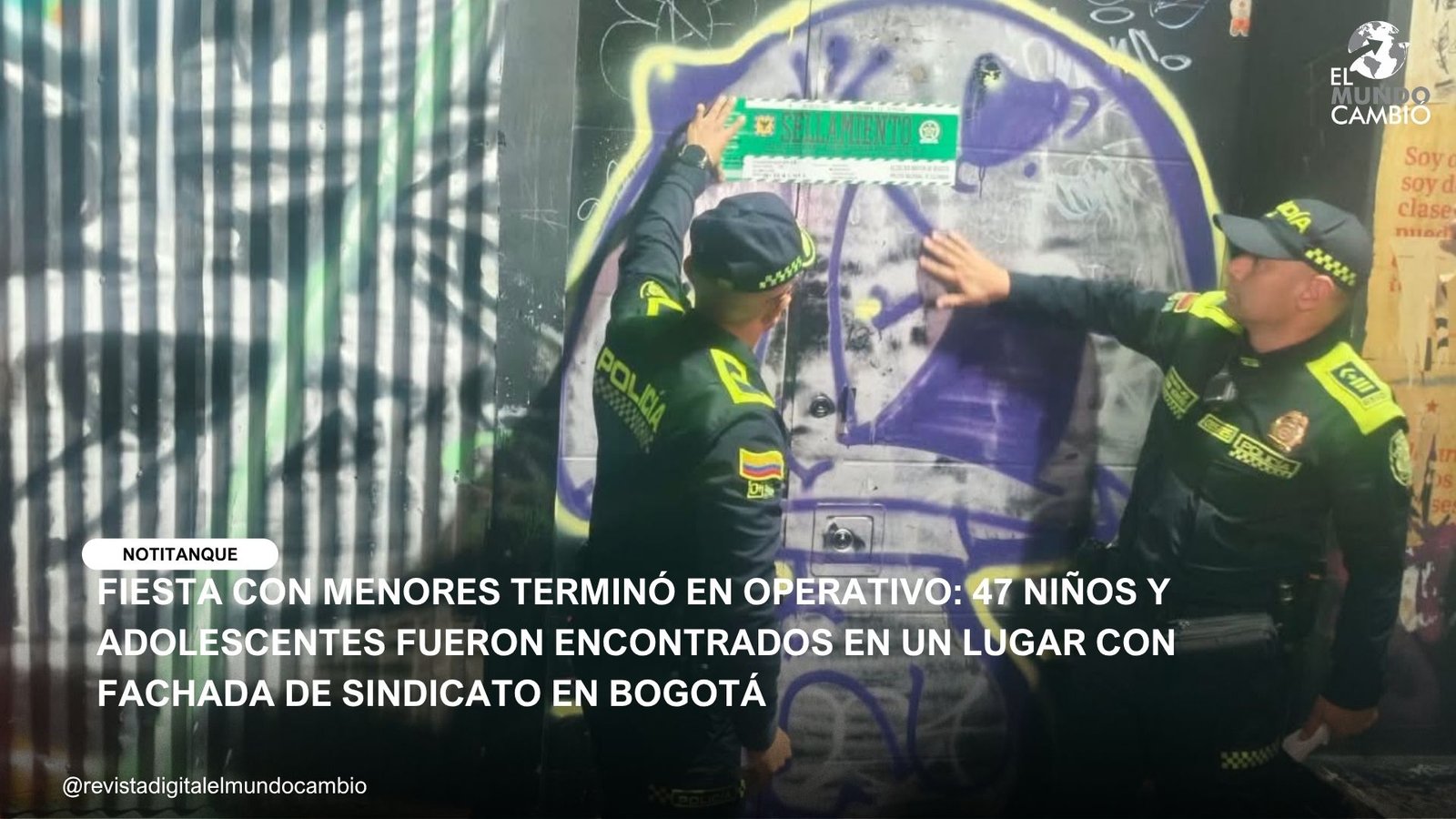 FIESTA CON MENORES TERMINÓ EN OPERATIVO: 47 NIÑOS Y ADOLESCENTES FUERON ENCONTRADOS EN UN LUGAR CON FACHADA DE SINDICATO EN BOGOTÁ