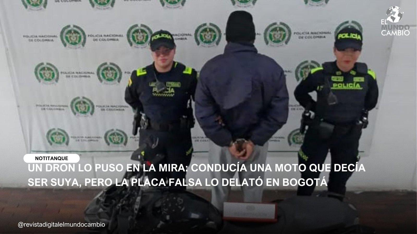 UN DRON LO PUSO EN LA MIRA Y UNA PLACA FALSA LO DELATÓ: RECUPERAN MOTO HURTADA EN CIUDAD BOLÍVAR