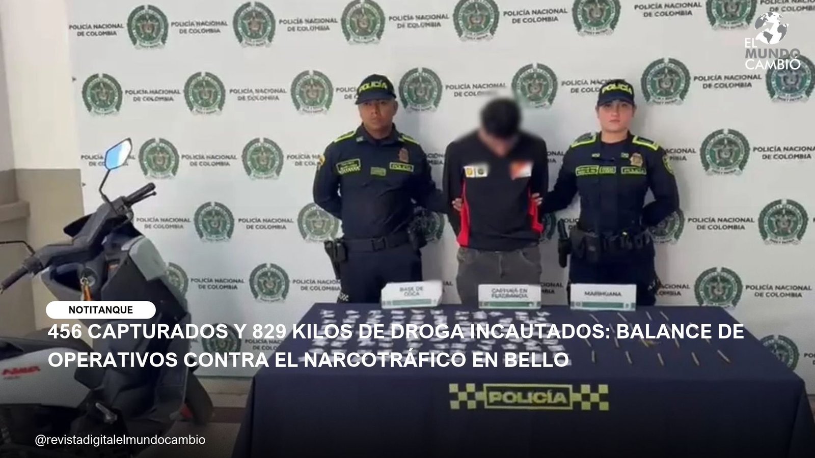 456 CAPTURADOS Y 829 KILOS DE DROGA INCAUTADOS: BALANCE DE OPERATIVOS CONTRA EL NARCOTRÁFICO EN BELLO