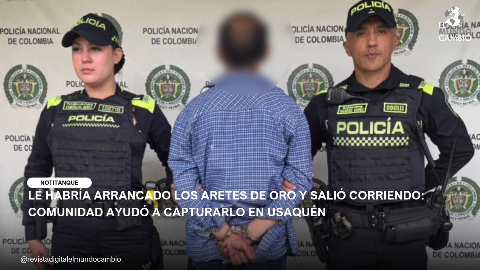 LE HABRÍA ARRANCADO LOS ARETES DE ORO Y SALIÓ CORRIENDO: COMUNIDAD AYUDÓ A CAPTURARLO EN USAQUÉN
